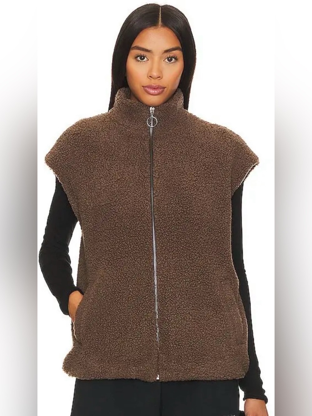LNA Sherpa Vest in Brown Sz S